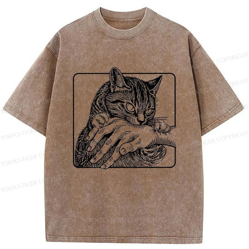 Tokyo-Tiger Vicious Cat Washed T-Shirt