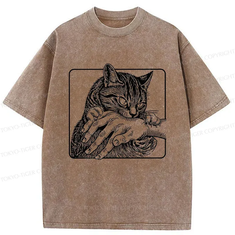Tokyo-Tiger Vicious Cat Washed T-Shirt