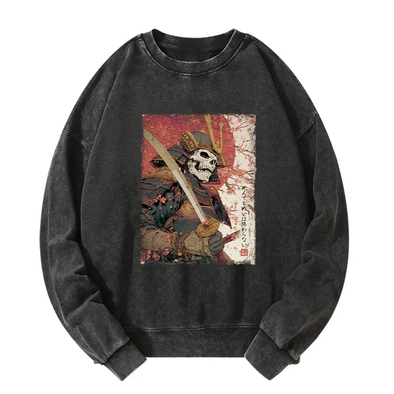 Tokyo-Tiger Samurai Under The Sakura Washed Sweatshirt
