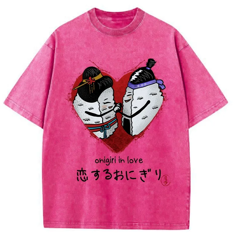 Tokyo-Tiger Onigiri In Love Washed T-Shirt