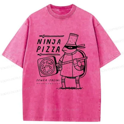 Tokyo-Tiger Turtle Pizza Washed T-Shirt
