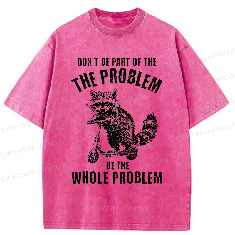 Tokyo-Tiger Raccoon Riding A Skateboard Washed T-Shirt