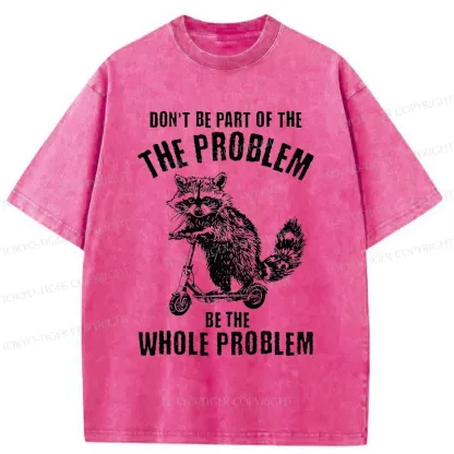 Tokyo-Tiger Raccoon Riding A Skateboard Washed T-Shirt