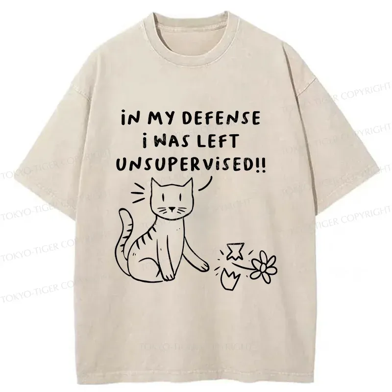 Tokyo-Tiger Cat Breaking The Vase Washed T-Shirt