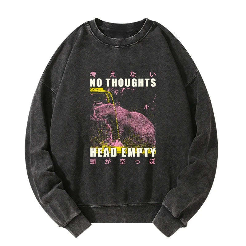 Tokyo-Tiger No Thoughts Head Empty Washed Sweatshirt Sale