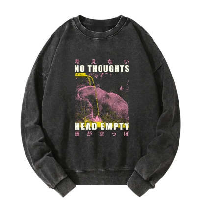 Tokyo-Tiger No Thoughts Head Empty Washed Sweatshirt