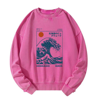 Tokyo-Tiger Hokkaido Wave Japan Washed Sweatshirt