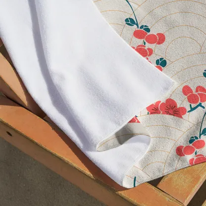 Tokyo-Tiger Blossom Wave Beach Towel
