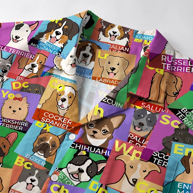 Tokyo-Tiger Funny Dog Elements Aloha Hawaiian Shirt