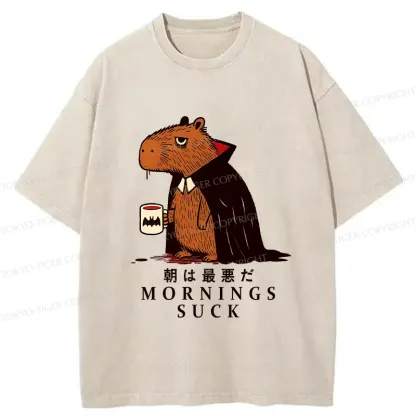 Tokyo-Tiger Vampire Capybara Washed T-Shirt