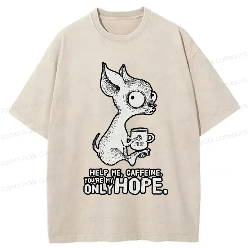 Tokyo-Tiger Caffeine In Need Washed T-Shirt