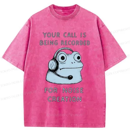Tokyo-Tiger Funny Phone Records Frog Washed T-Shirt