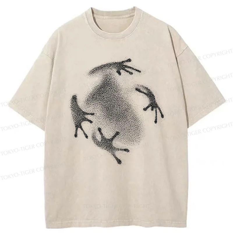 Tokyo-Tiger Ink Painting Of Frog Washed T-Shirt