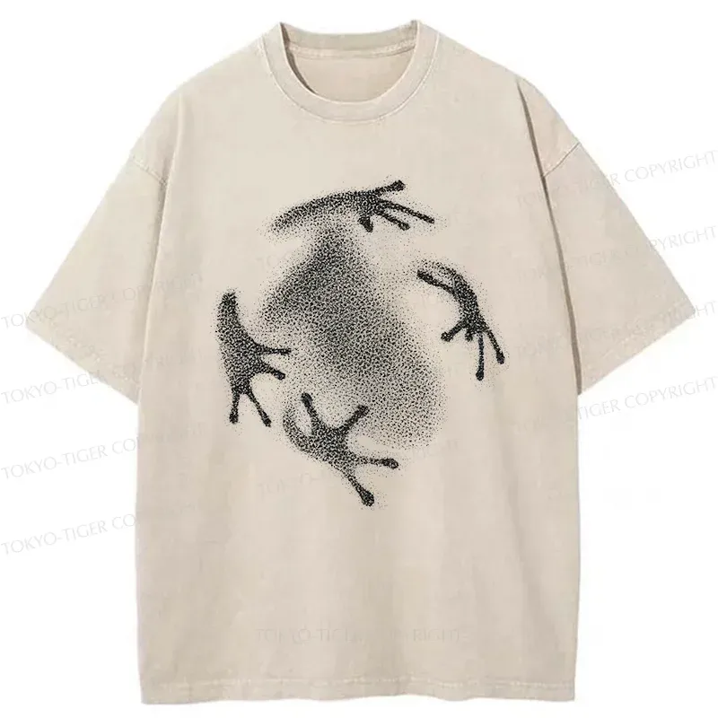 Tokyo-Tiger Ink Painting Of Frog Washed T-Shirt