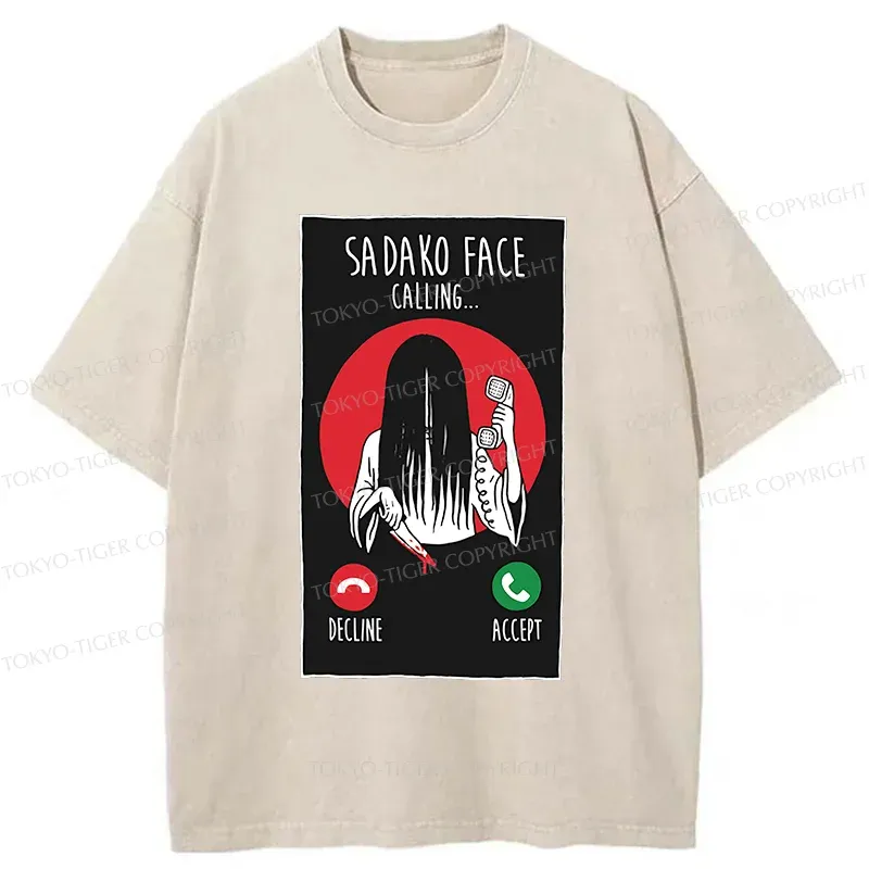 Tokyo-Tiger Sadako Is Calling You Washed T-Shirt