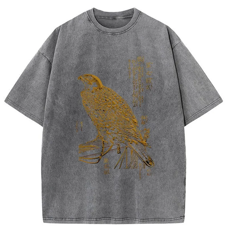 Tokyo-Tiger Japanese Peregrine Falcon Washed T-Shirt