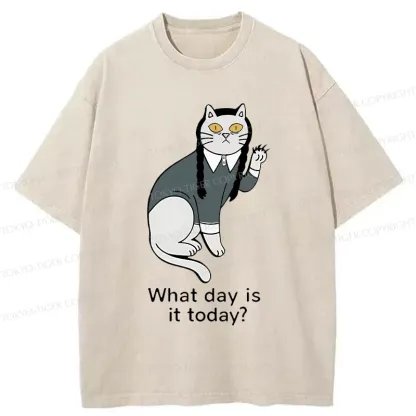 Tokyo-Tiger Cat Girl Funny Washed T-Shirt