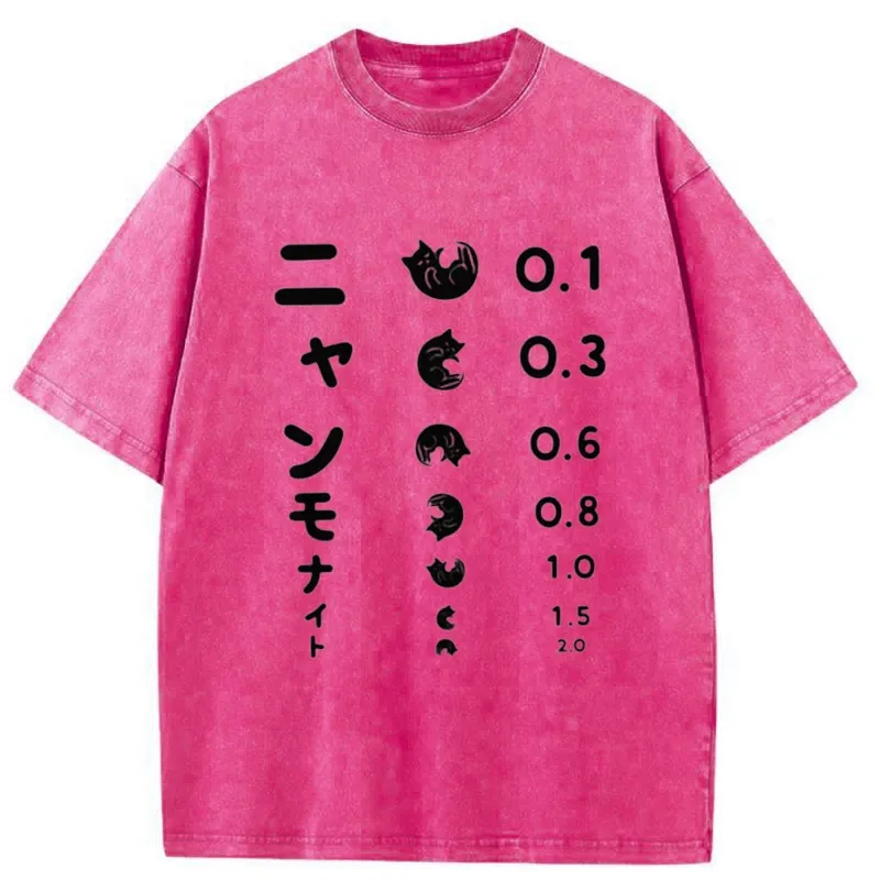 Tokyo-Tiger Cat Eye Chart Washed T-Shirt