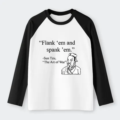 Tokyo-Tiger The Art Of War Funny Raglan Long Sleeve T-shirt