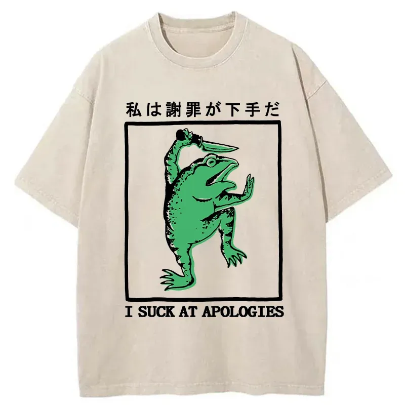 Tokyo-Tiger I Suck At Apologies Washed T-Shirt