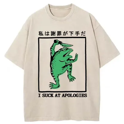 Tokyo-Tiger I Suck At Apologies Washed T-Shirt