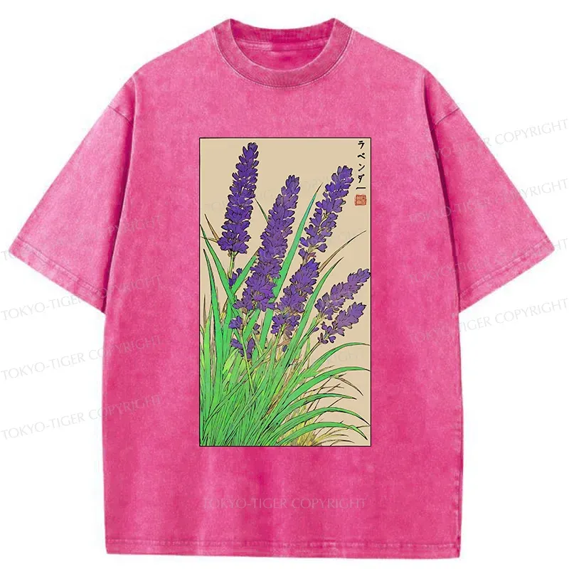 Tokyo-Tiger Japanese Lavender Washed T-Shirt