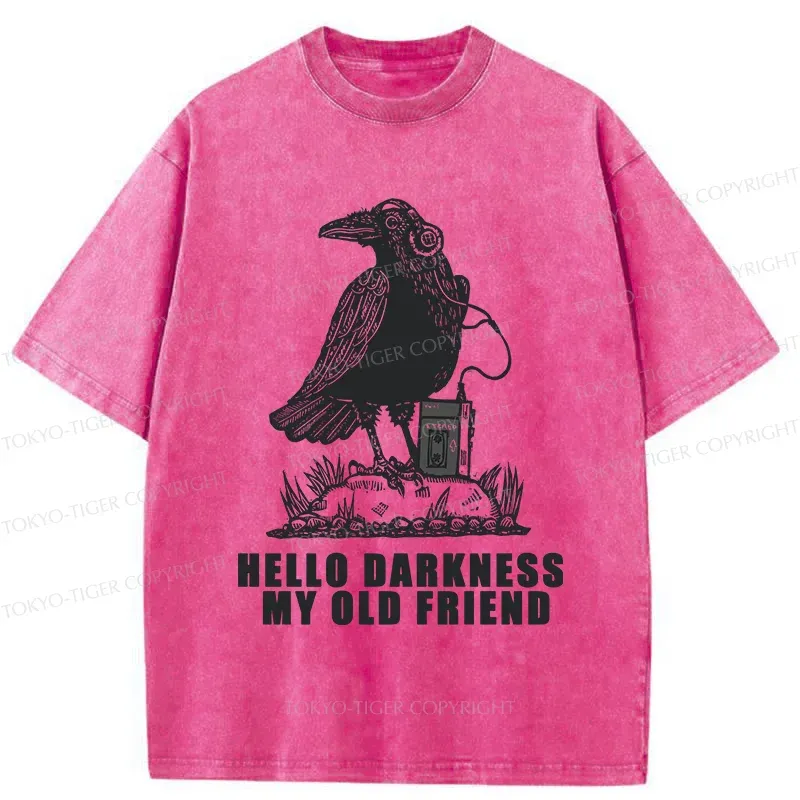 Tokyo-Tiger Crows Listening To Music Washed T-Shirt