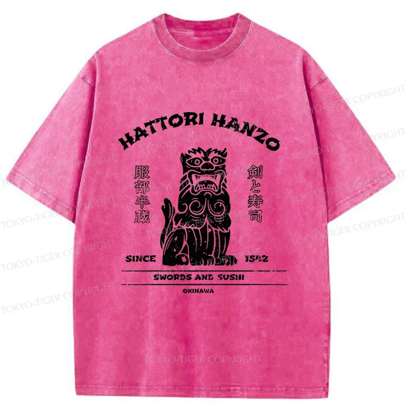 Tokyo-Tiger Hattori Hanzo Japan Sushi Washed T-Shirt