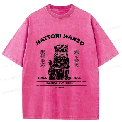 Tokyo-Tiger Hattori Hanzo Japan Sushi Washed T-Shirt