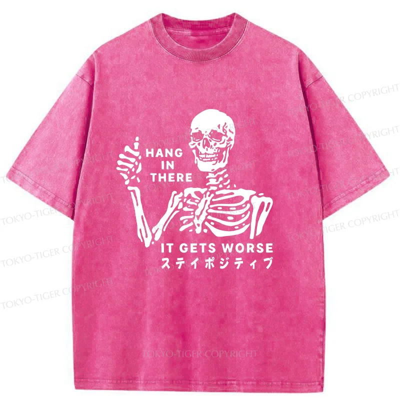Tokyo-Tiger Taunting Skeleton Washed T-Shirt