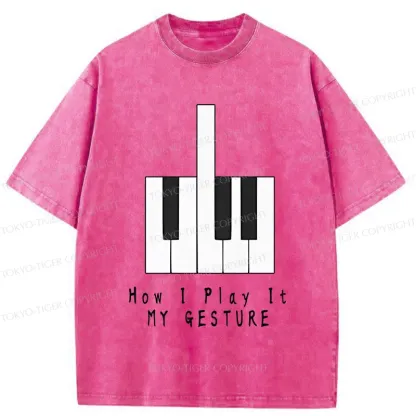 Tokyo-Tiger Piano Gesture Washed T-Shirt