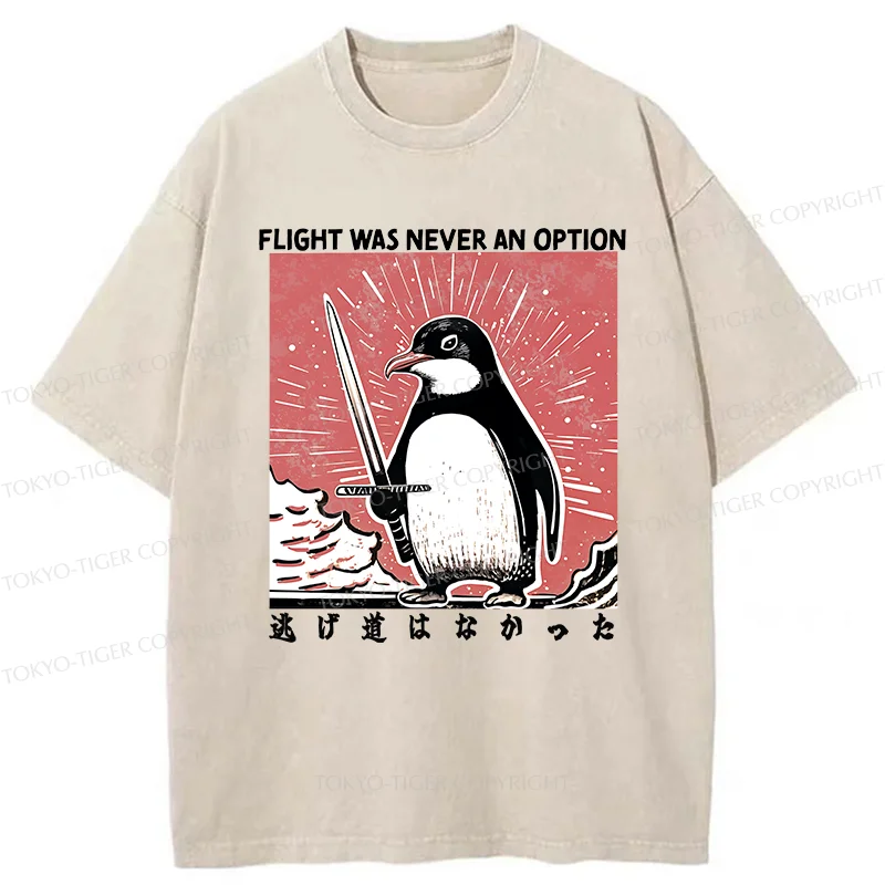 Tokyo-Tiger Fighting Penguin Washed T-Shirt