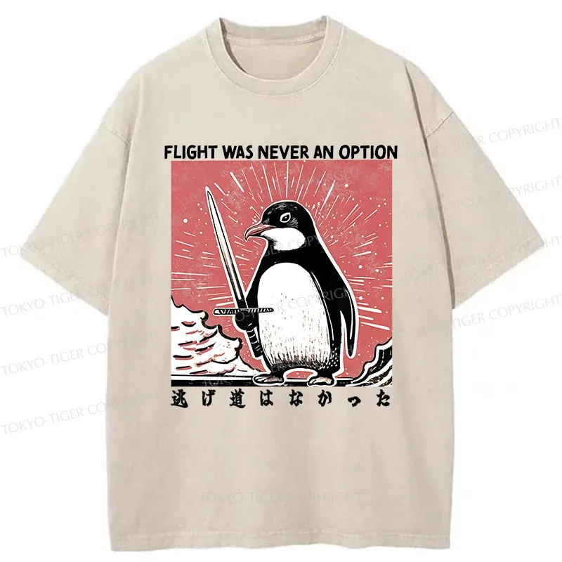 Tokyo-Tiger Fighting Penguin Washed T-Shirt
