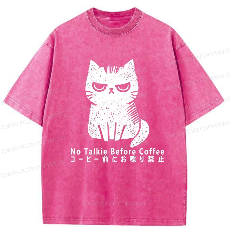 Tokyo-Tiger No Talkie Before Coffee Washed T-Shirt