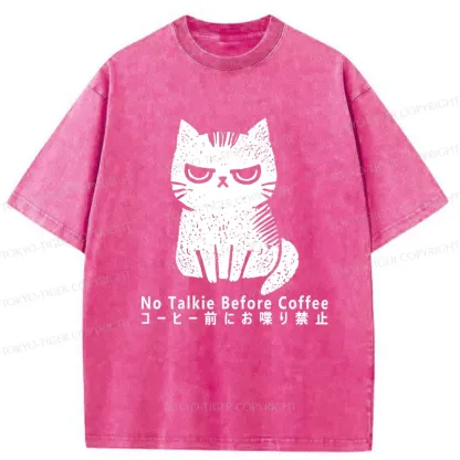 Tokyo-Tiger No Talkie Before Coffee Washed T-Shirt