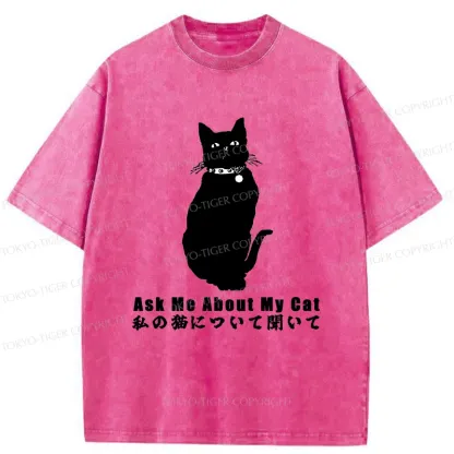 Tokyo-Tiger Tsundere Cat Washed T-Shirt