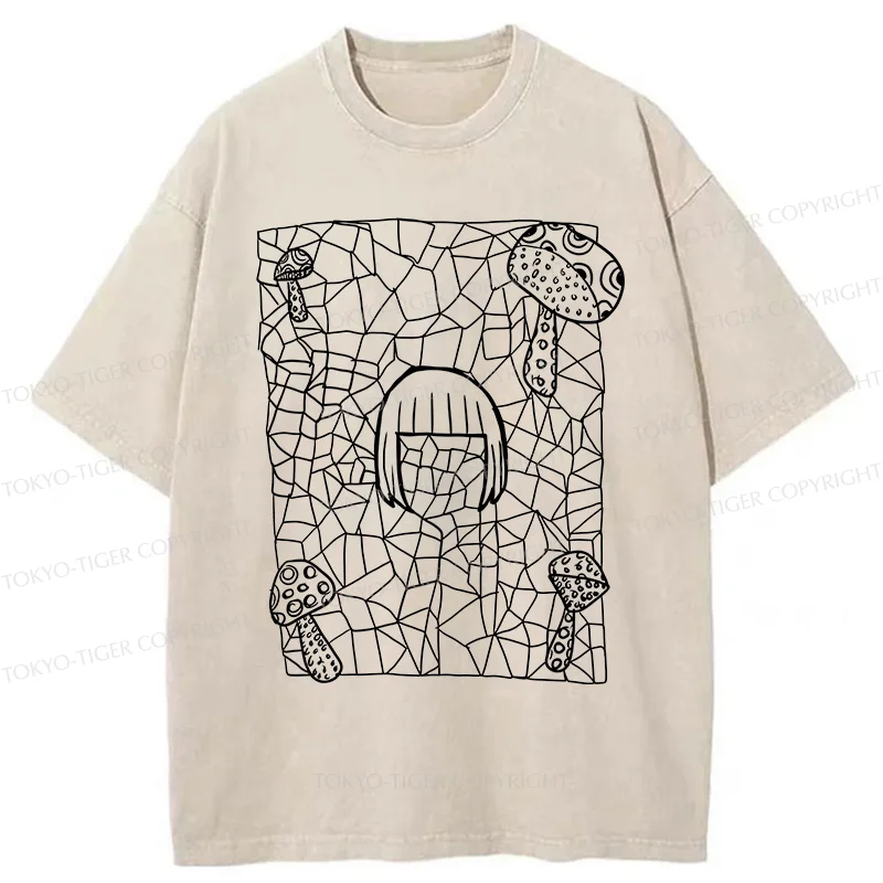 Tokyo-Tiger Mushrooms And Artist Washed T-Shirt