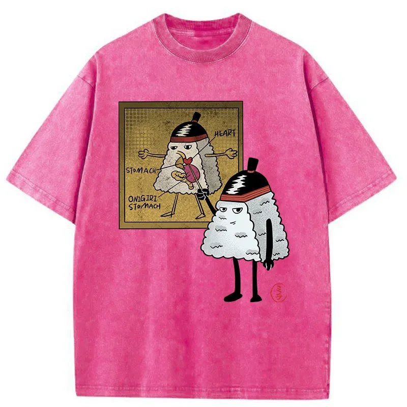 Tokyo-Tiger Onigiri Biology Lesson Washed T-Shirt