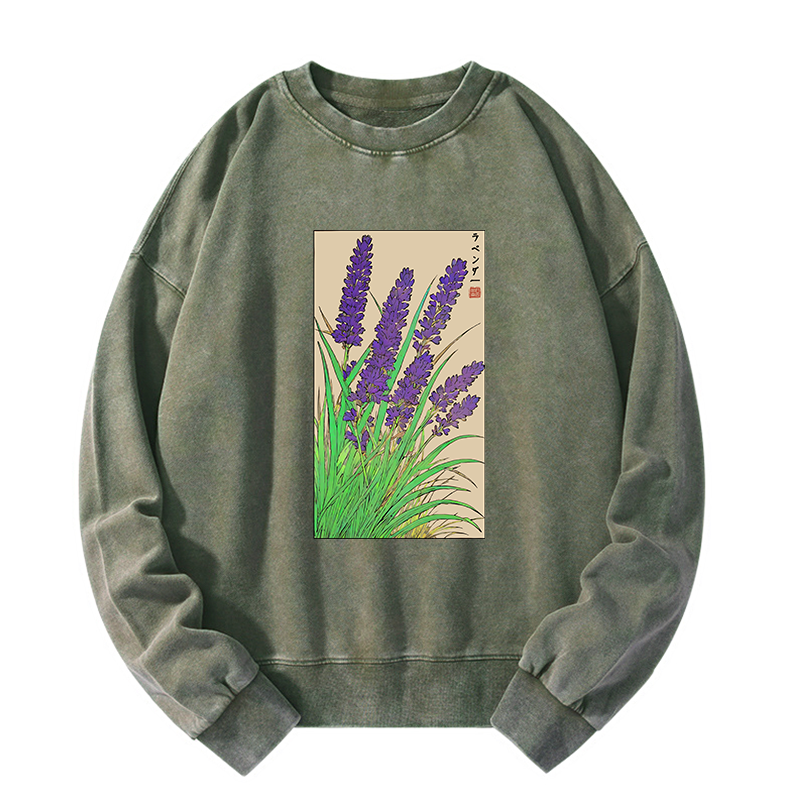 Tokyo-Tiger Japanese Lavender Washed Sweatshirt