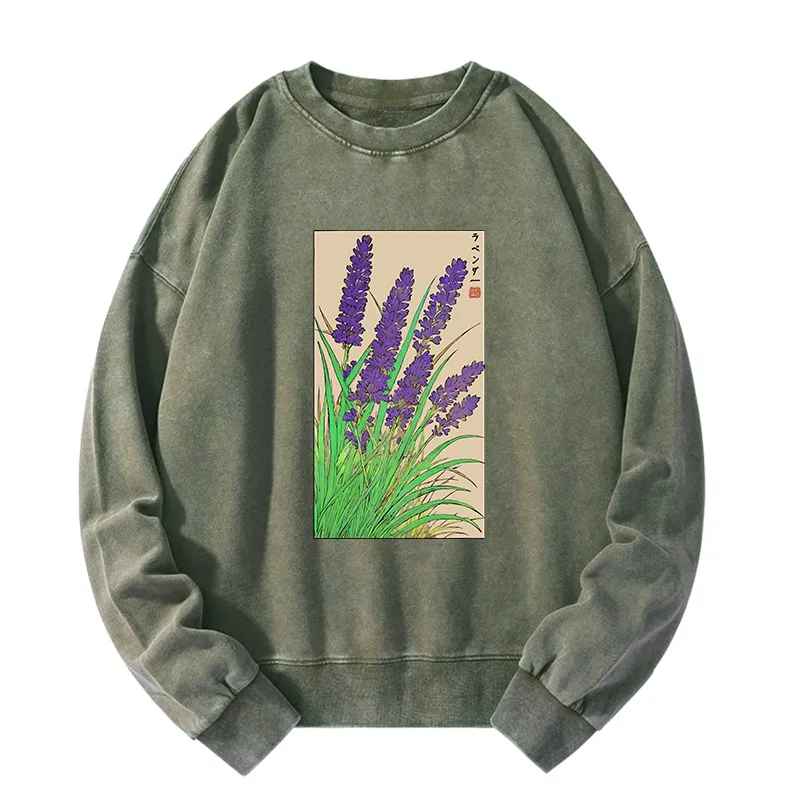 Tokyo-Tiger Japanese Lavender Washed Sweatshirt
