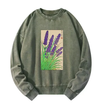 Tokyo-Tiger Japanese Lavender Washed Sweatshirt