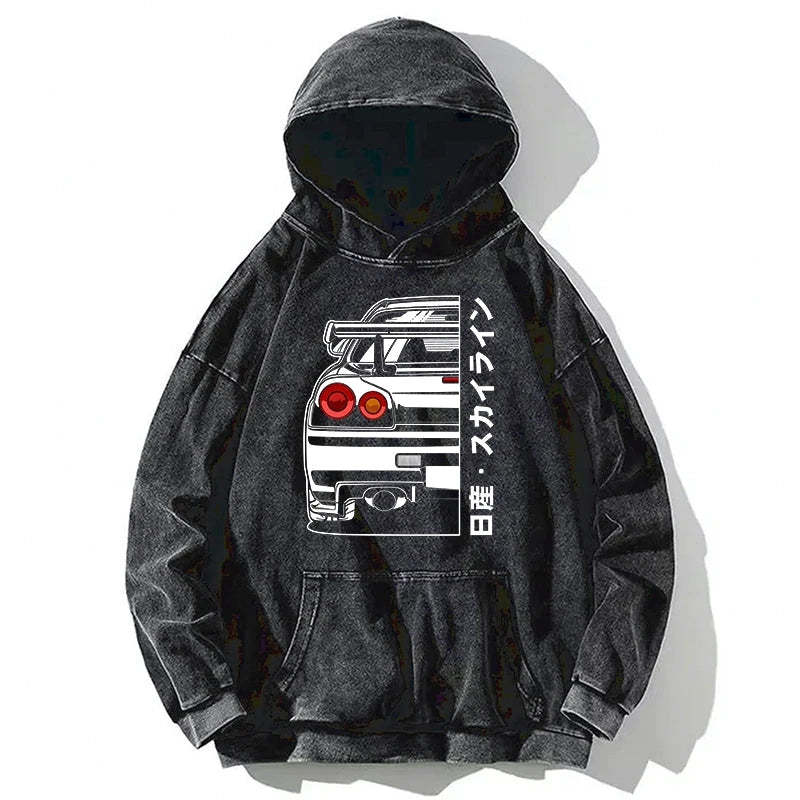 Tokyo-Tiger Nissan Skyline GTR R34 Washed Hoodie Sale