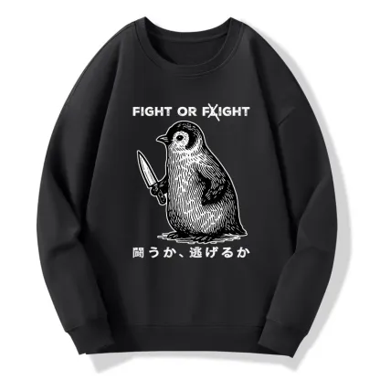 Tokyo-Tiger Funny Fight Or Flight Classic Sweatshirt