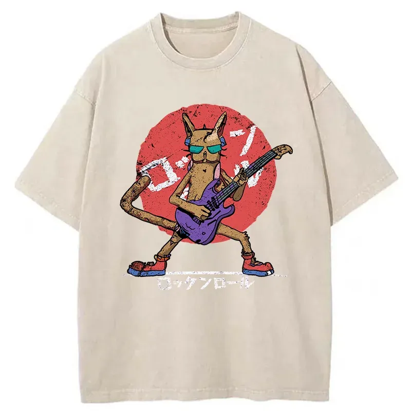 Tokyo-Tiger Rock Cat Washed T-Shirt