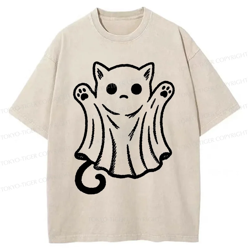 Tokyo-Tiger Cat Ghost Washed T-Shirt