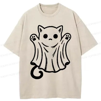 Tokyo-Tiger Cat Ghost Washed T-Shirt