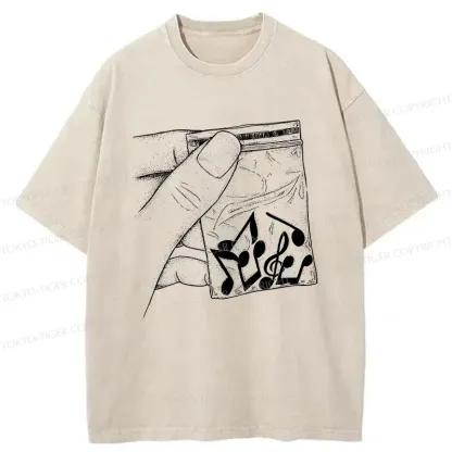 Tokyo-Tiger Music Addiction Washed T-Shirt