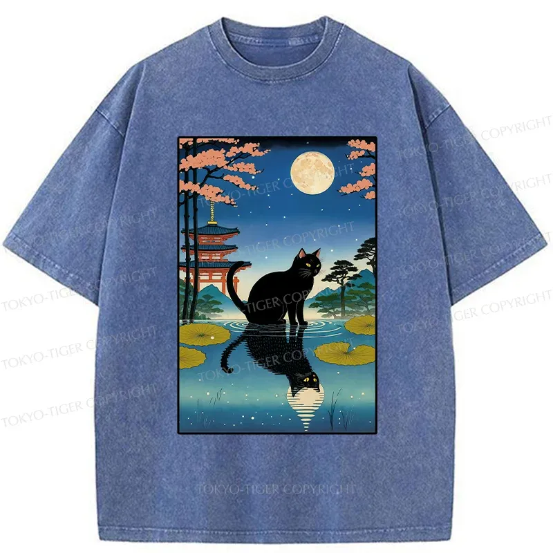 Tokyo-Tiger Moonlight Reflection Washed T-Shirt