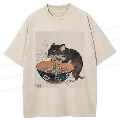 Tokyo-Tiger Mouse Steals Ramen Washed T-Shirt