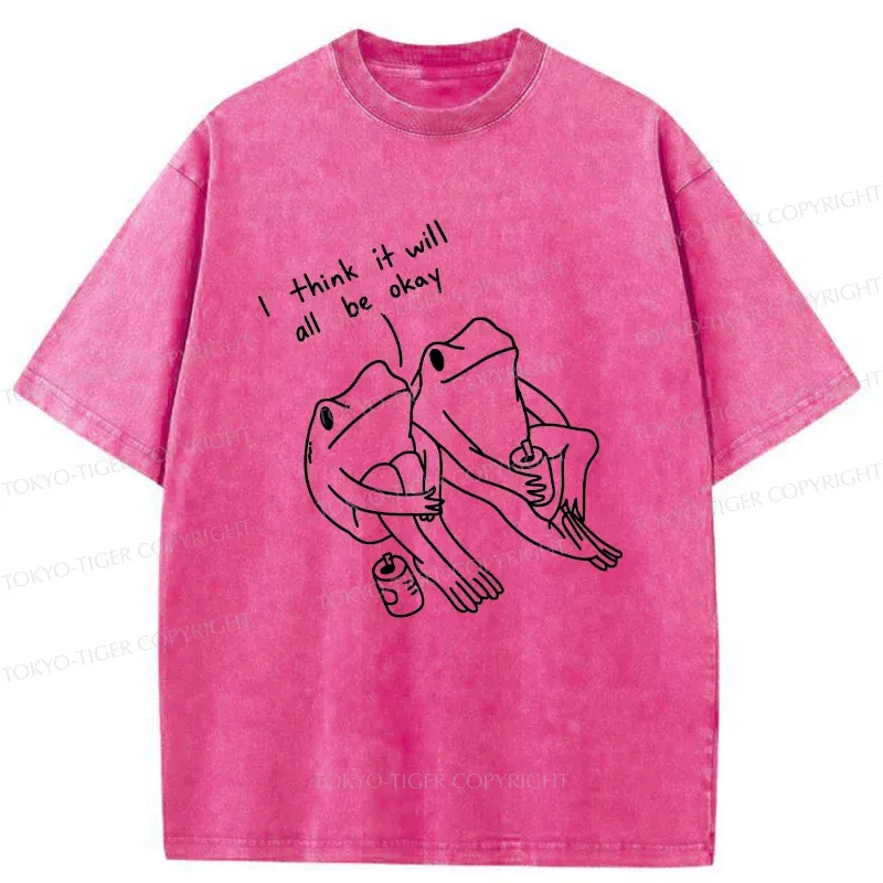 Tokyo-Tiger Frogs Talk About The Future Washed T-Shirt